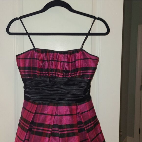 Morgan & Co Pink Plaid Taffeta Y2k Dress - Picture 6 of 14